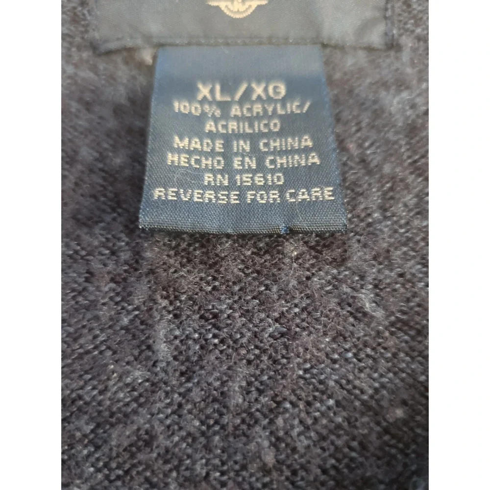 Dockers Cable Knit Sweater Vest Men's Size XL Navy Blue Preppy Office Academia
